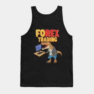 Humorous T-Rex Forex Trading Tank Top